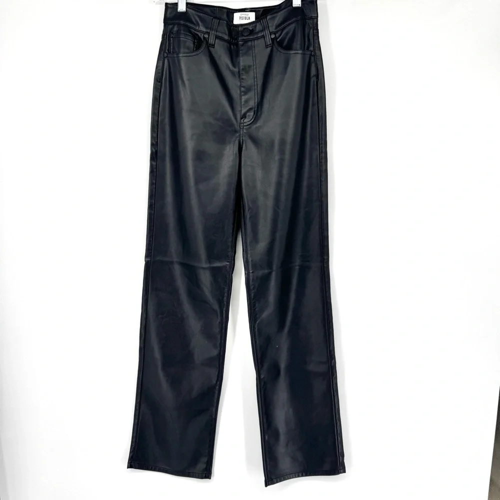 X REVOLVE PISTOLA Cassie Super High Straight Pant in Black Sz 26 $168 - Picture 3 of 11